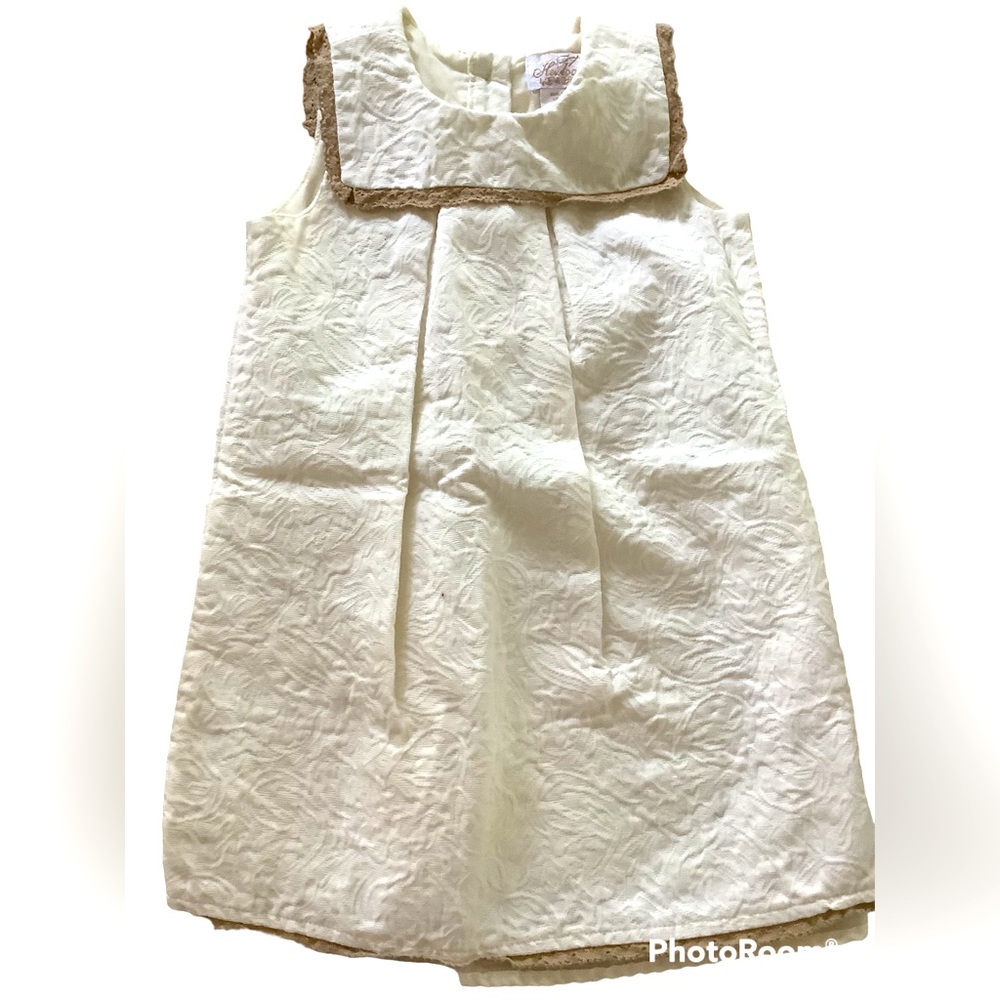 Heirlooms  girls embossed ivory dress